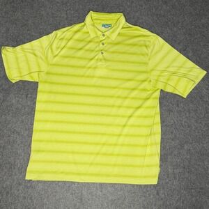 Pro Tour CoolPlay Polo Shirts Mens 2XLT Big Tall Striped Golf Lot Lime Purple2pk